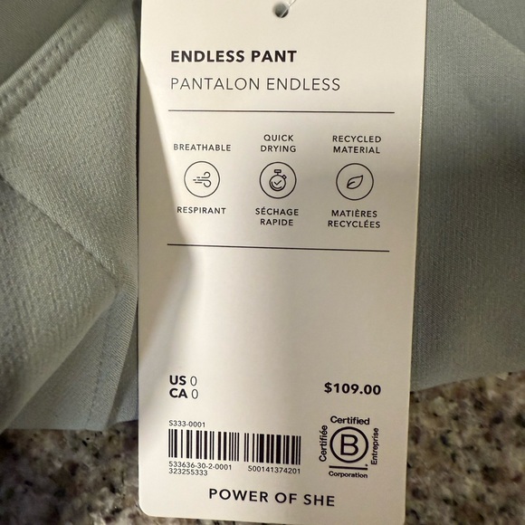 Athleta Endless Pants NWT Size 0 - Picture 9 of 11